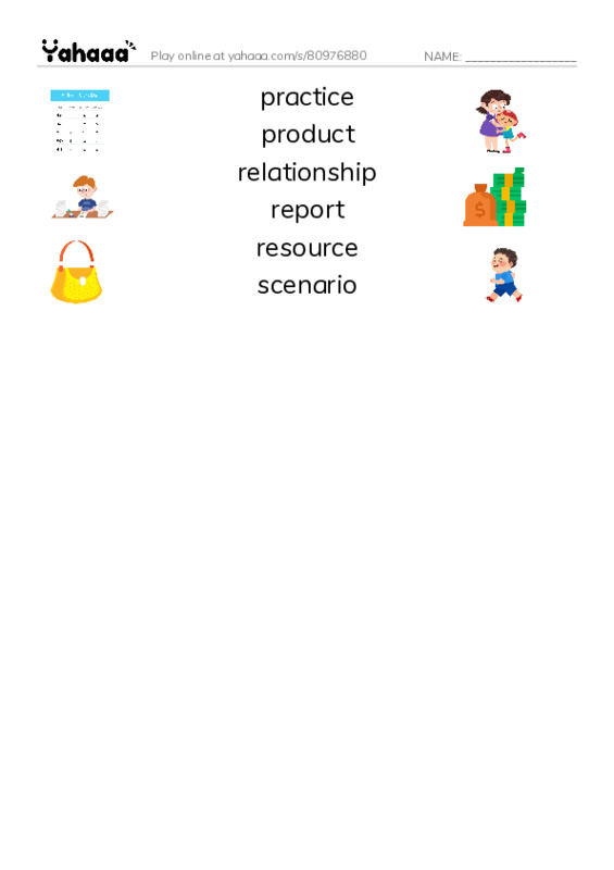 Common Nouns in English: corporate 7 PDF three columns match words