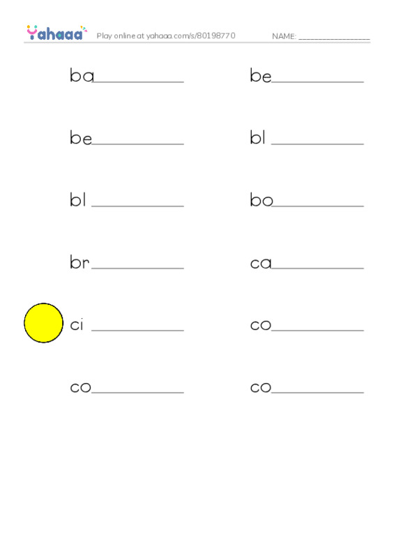 Common Nouns in English: design 1 PDF worksheet writing row