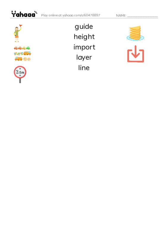 Common Nouns in English: design 3 PDF three columns match words