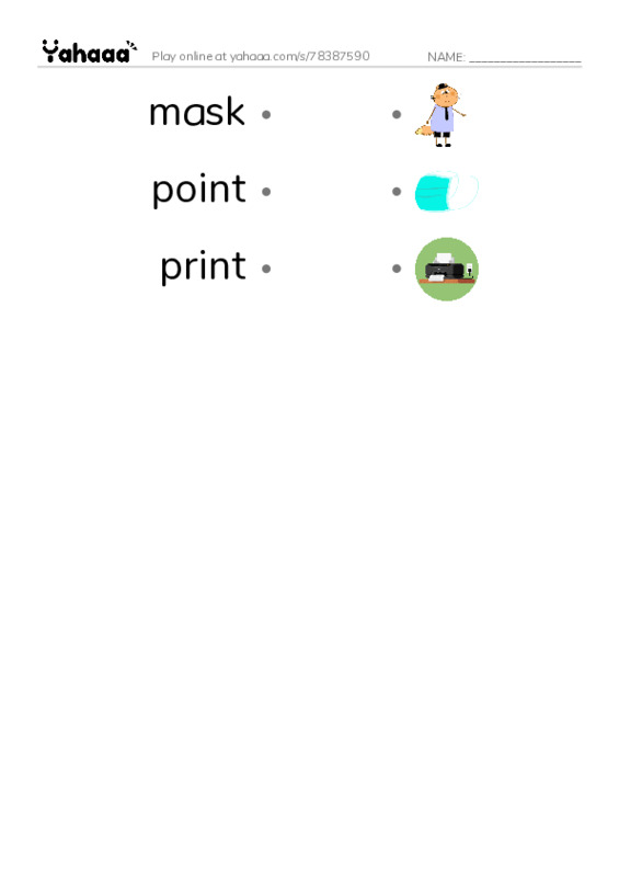 Common Nouns in English: design 4 PDF link match words worksheet
