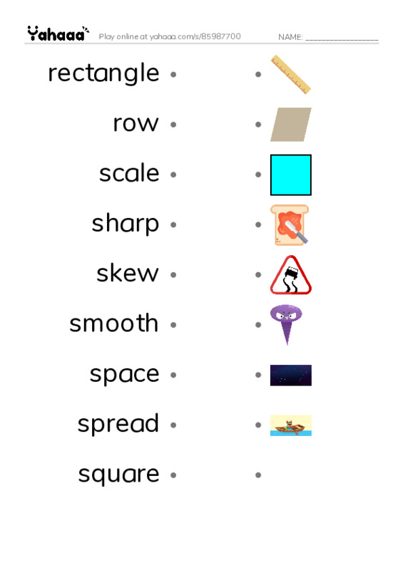 Common Nouns in English: design 5 PDF link match words worksheet