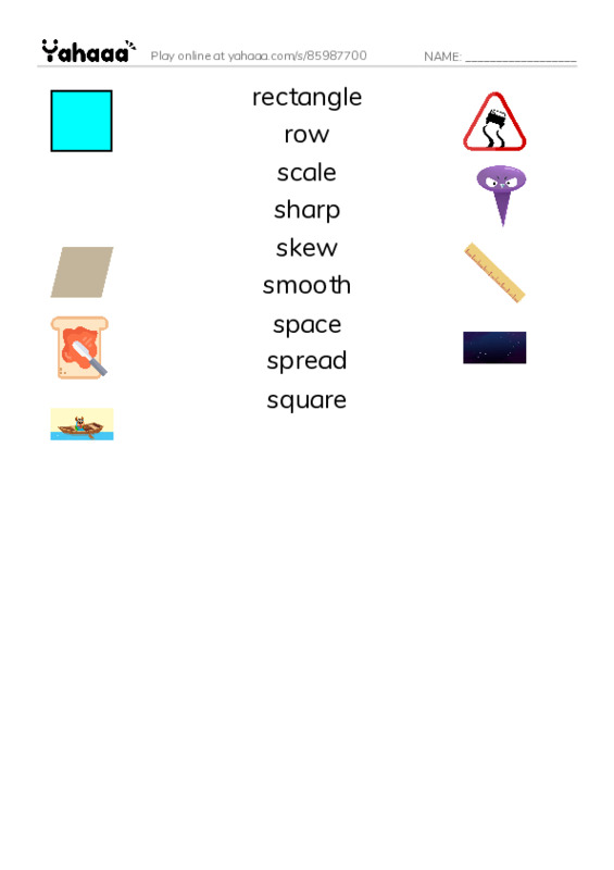 Common Nouns in English: design 5 PDF three columns match words
