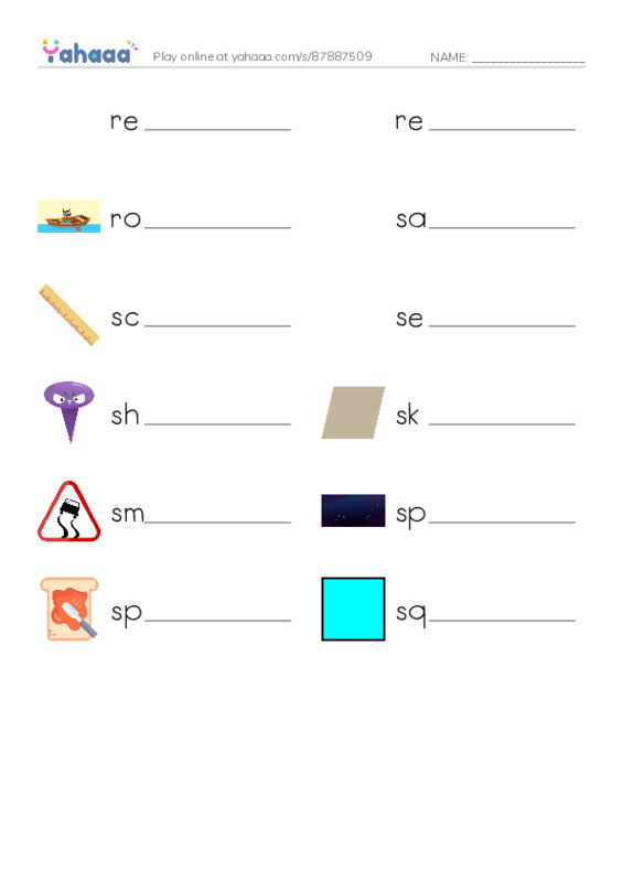Common Nouns in English: design 5 PDF worksheet writing row