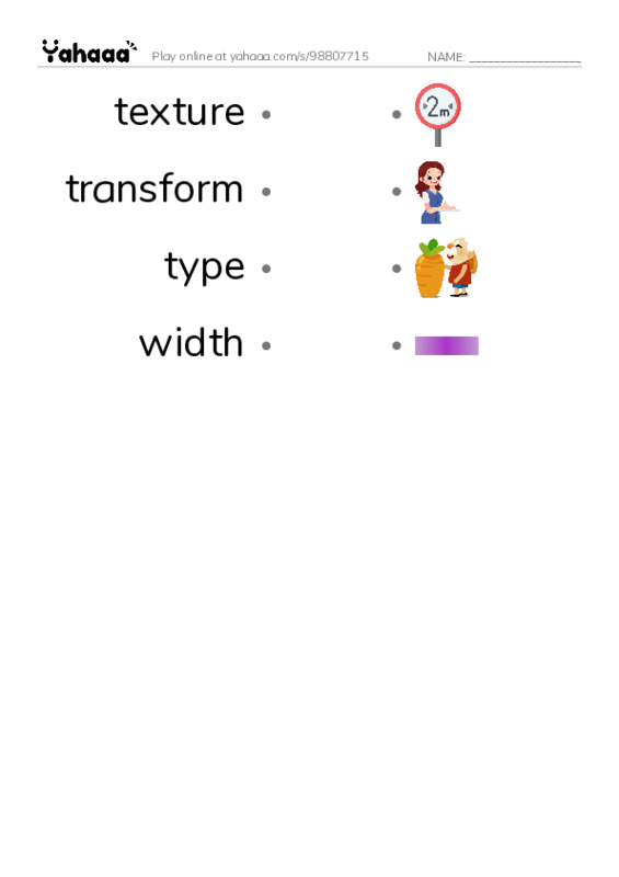 Common Nouns in English: design 6 PDF link match words worksheet