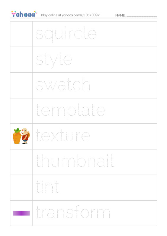 Common Nouns in English: design 6 PDF one column image words