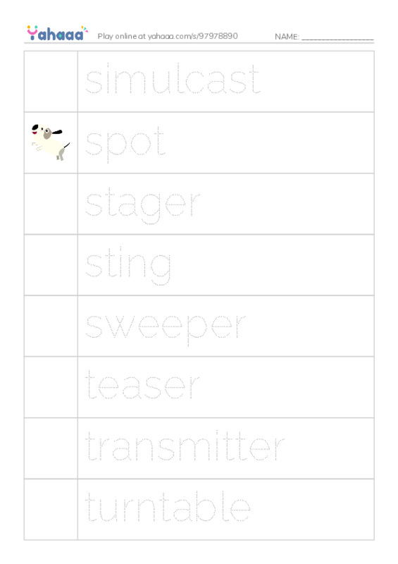 Common Nouns in English: radio 5 PDF one column image words