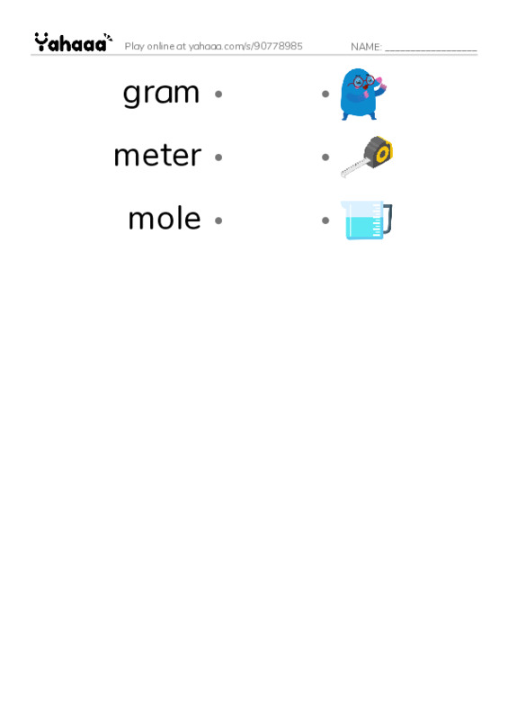 Common Nouns in English: physics units 1 PDF link match words worksheet