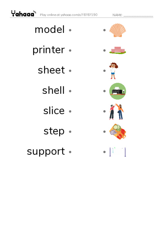 Common Nouns in English: 3d printing 2 PDF link match words worksheet