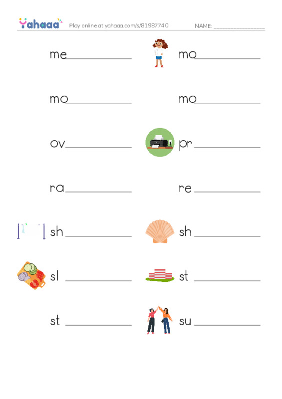 Common Nouns in English: 3d printing 2 PDF worksheet writing row