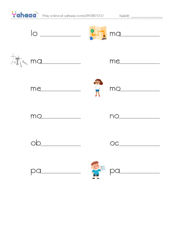 Common Nouns in English: 3d graphics 6 PDF worksheet writing row