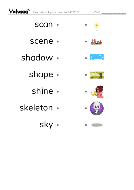 Common Nouns in English: 3d graphics 8 PDF link match words worksheet