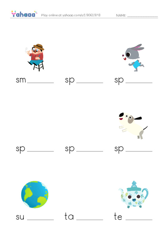 Common Nouns in English: 3d graphics 9 PDF worksheet to fill in words gaps