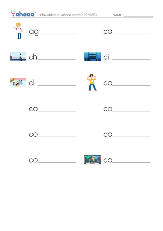 Common Nouns in English: travel 1 PDF worksheet writing row