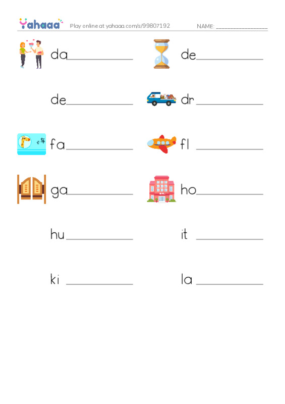 Common Nouns in English: travel 2 PDF worksheet writing row