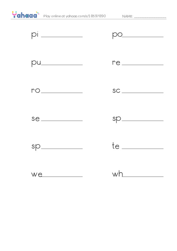 Common Nouns in English: dogs 2 PDF worksheet writing row