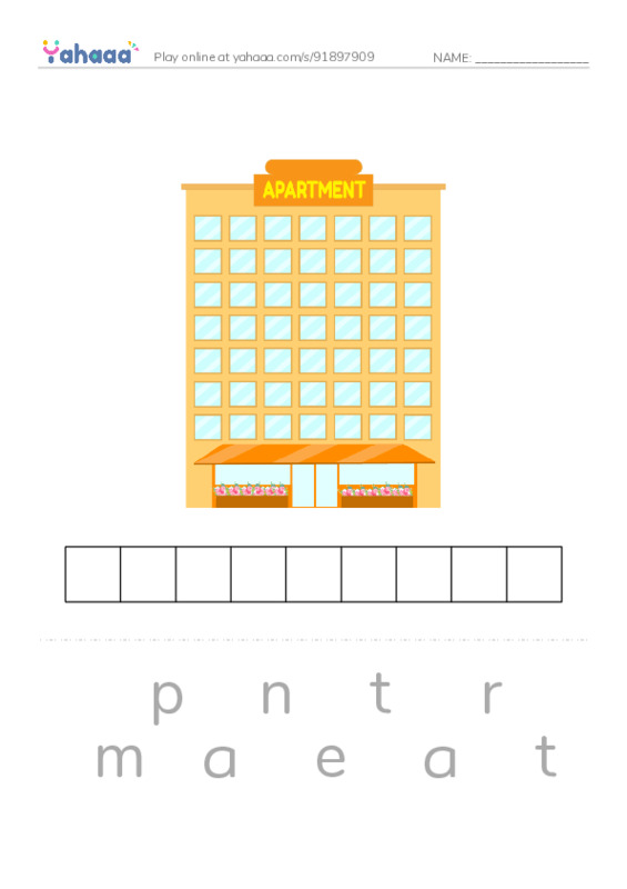 Common Nouns in English: houses 1 PDF word puzzles worksheet