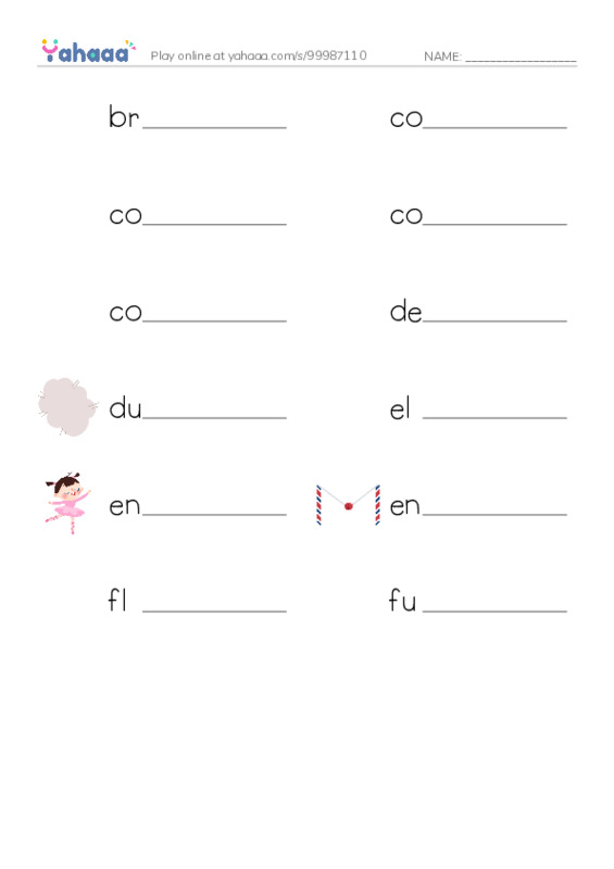 Common Nouns in English: astronomy 1 PDF worksheet writing row