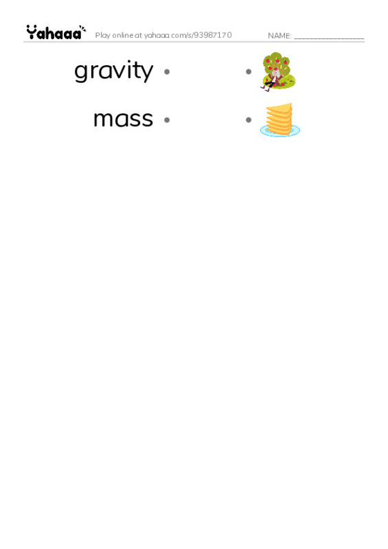 Common Nouns in English: astronomy 2 PDF link match words worksheet