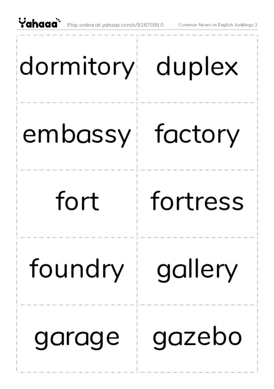 Fortress.  Words, Fortress, Nouns