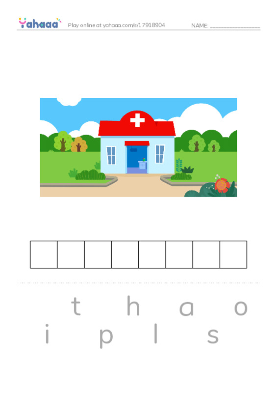 Common Nouns in English: buildings 4 PDF word puzzles worksheet