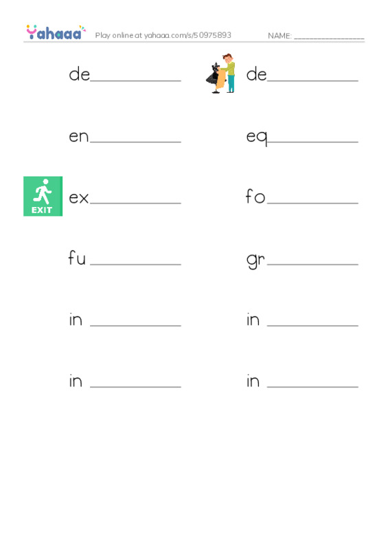 Common Nouns in English: startups 2 PDF worksheet writing row