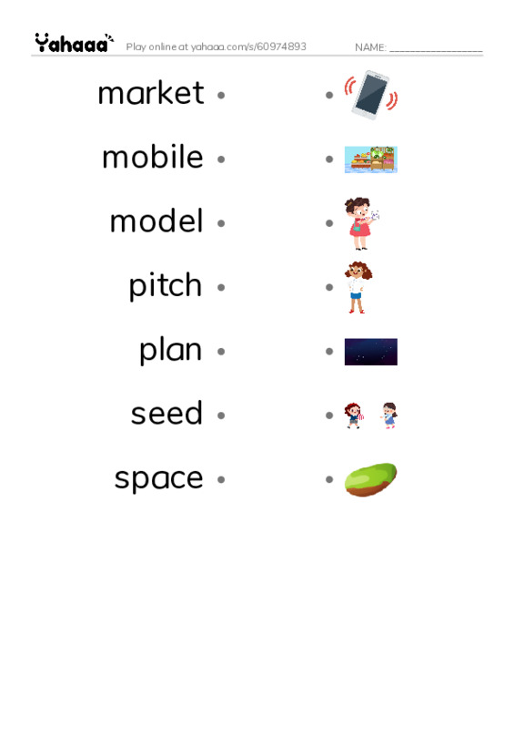 Common Nouns in English: startups 3 PDF link match words worksheet