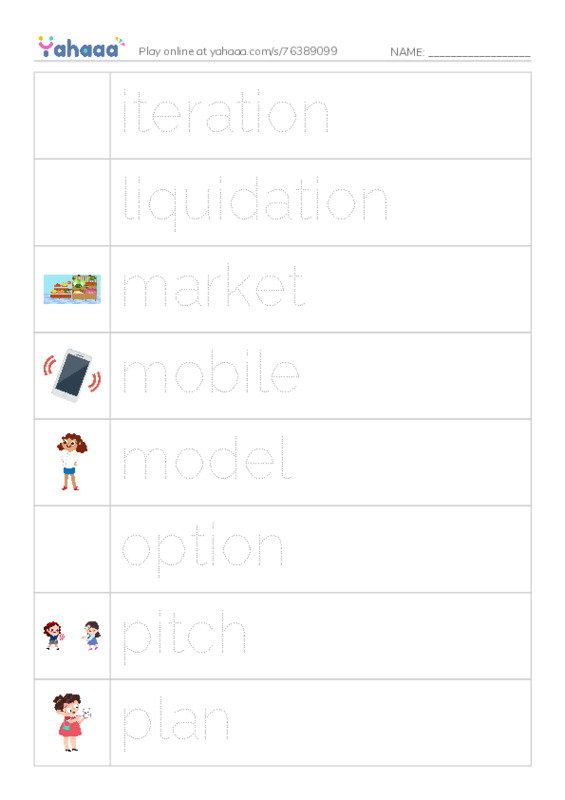 Common Nouns in English: startups 3 PDF one column image words