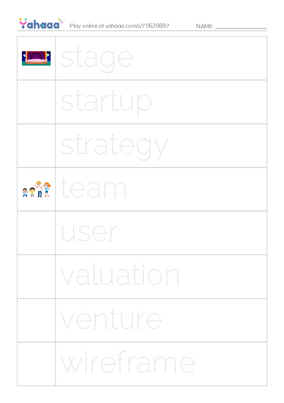 Common Nouns in English: startups 4 PDF one column image words