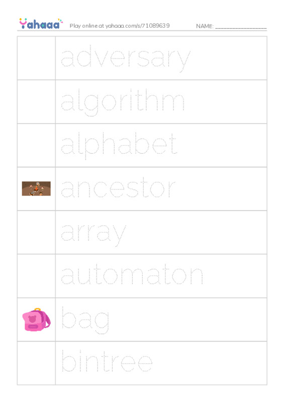 Common Nouns in English: algorithms 1 PDF one column image words