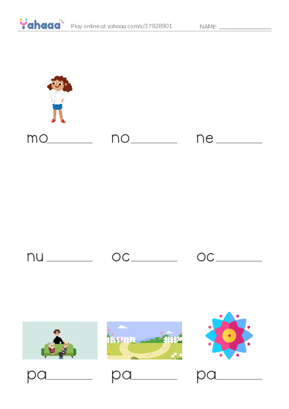 Common Nouns in English: algorithms 6 PDF worksheet to fill in words gaps
