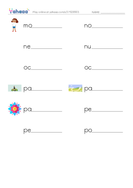 Common Nouns in English: algorithms 6 PDF worksheet writing row