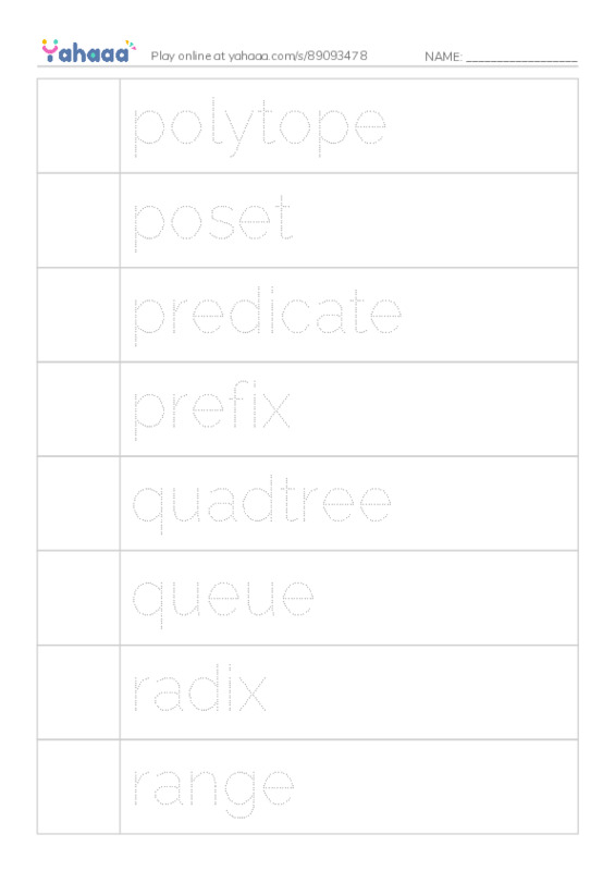 Common Nouns in English: algorithms 7 PDF one column image words