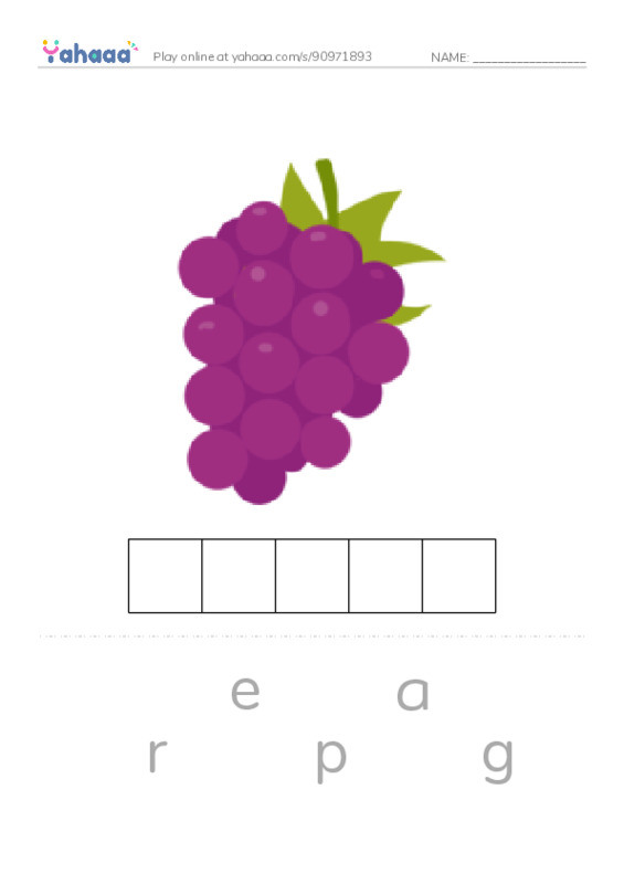 Common Nouns in English: fruit 2 PDF word puzzles worksheet