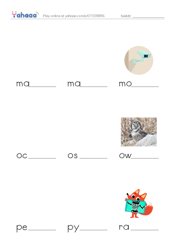 Common Nouns in English: apex predators 3 PDF worksheet to fill in words gaps