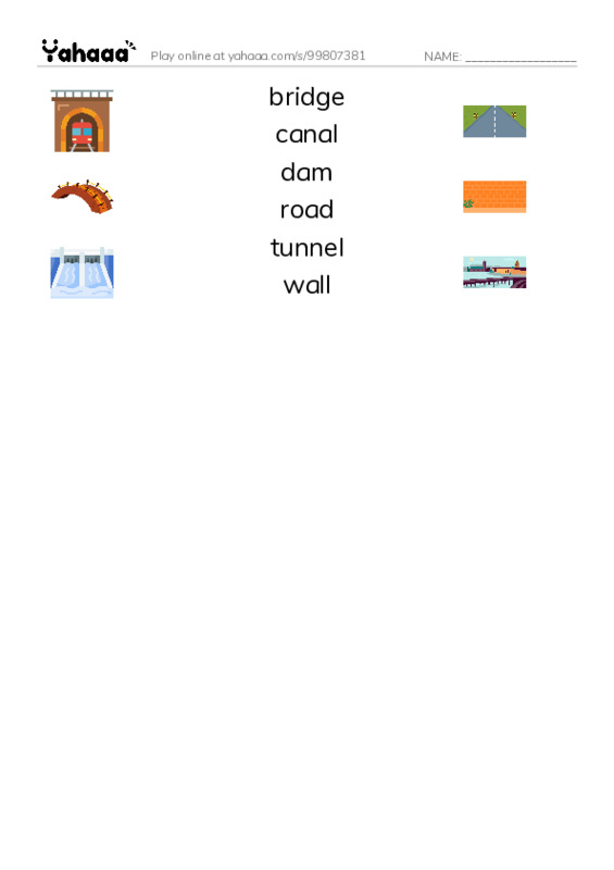 Common Nouns in English: infrastructure 1 PDF three columns match words