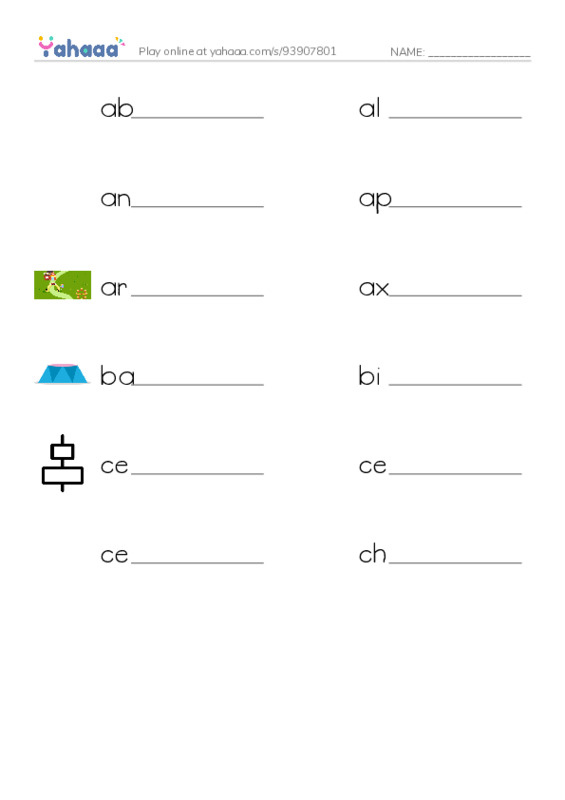 Common Nouns in English: geometry 1 PDF worksheet writing row
