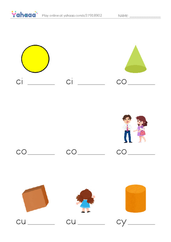Common Nouns in English: geometry 2 PDF worksheet to fill in words gaps
