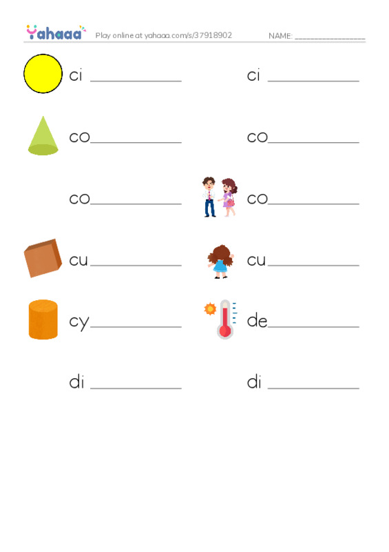 Common Nouns in English: geometry 2 PDF worksheet writing row
