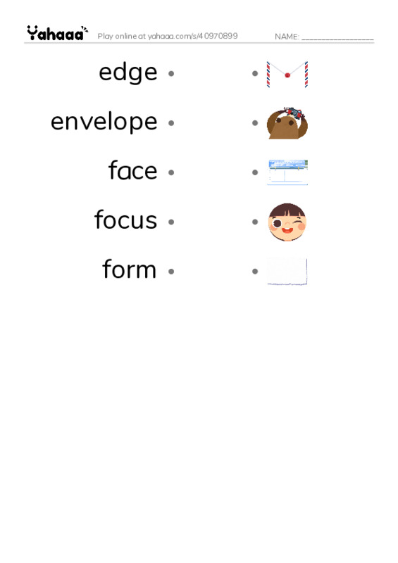 Common Nouns in English: geometry 3 PDF link match words worksheet