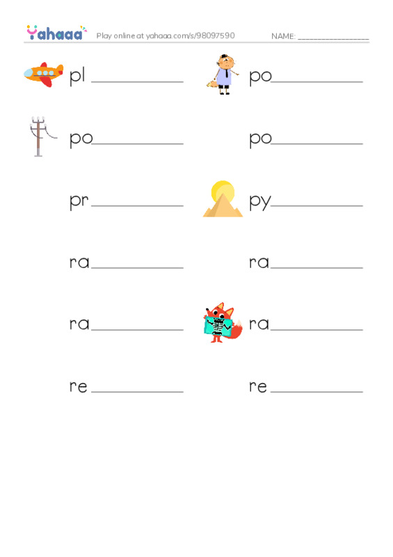 Common Nouns in English: geometry 6 PDF worksheet writing row