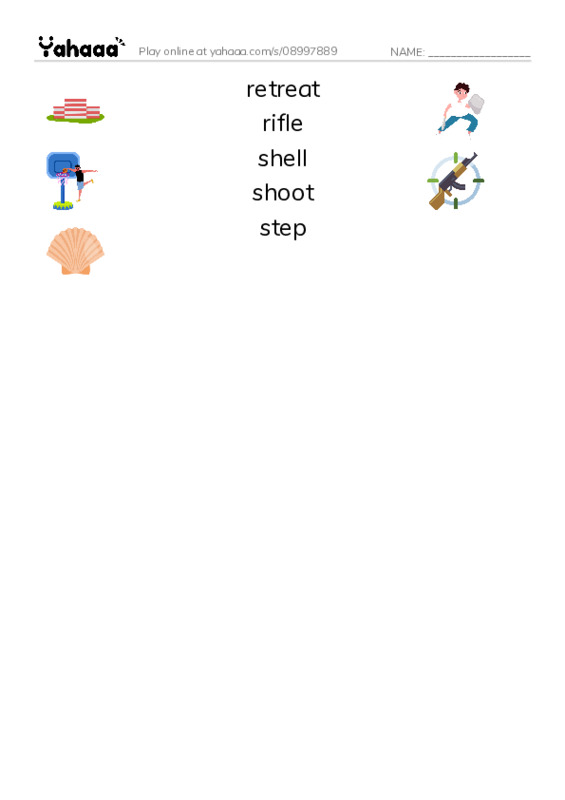 Common Nouns in English: military army 6 PDF three columns match words