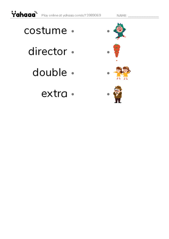 Common Nouns in English: filmmaking 2 PDF link match words worksheet