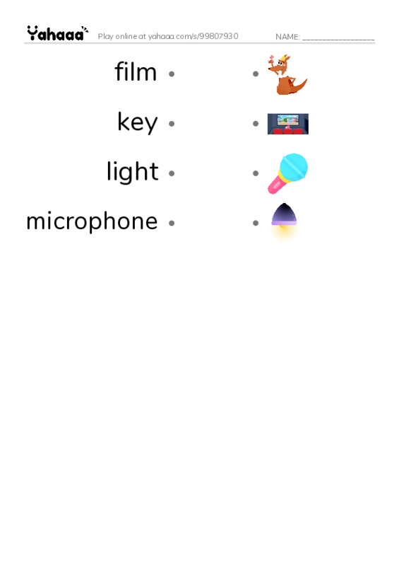 Common Nouns in English: filmmaking 3 PDF link match words worksheet