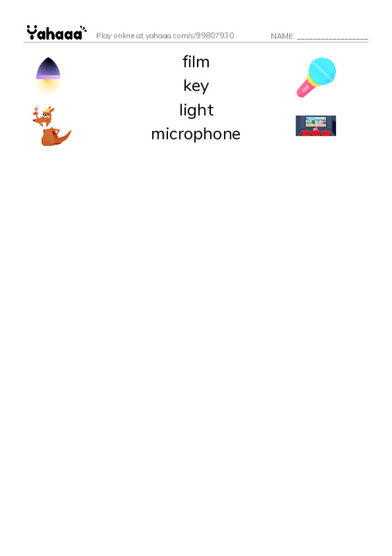 Common Nouns in English: filmmaking 3 PDF three columns match words