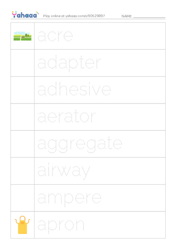 Common Nouns in English: construction 1 PDF one column image words