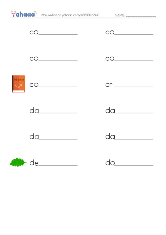 Common Nouns in English: construction 4 PDF worksheet writing row