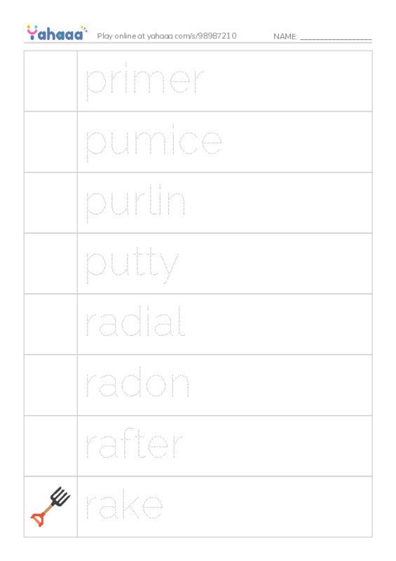 Common Nouns in English: construction 13 PDF one column image words