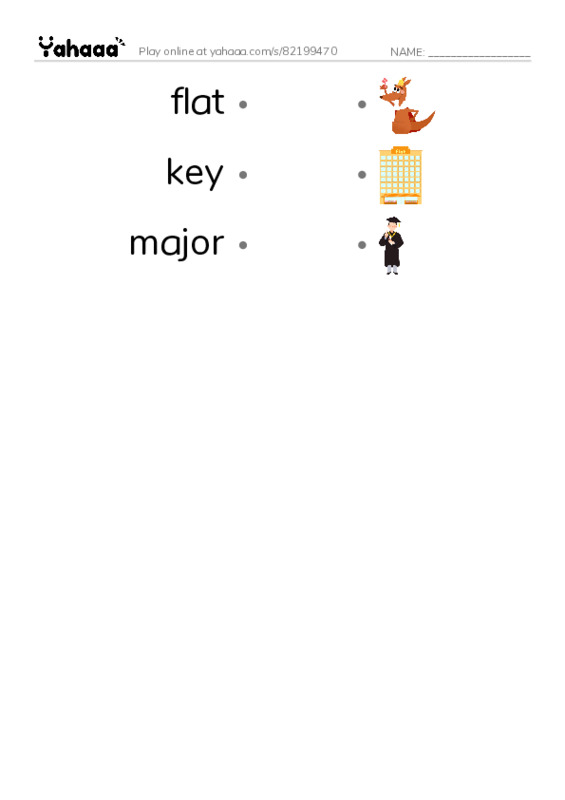 Common Nouns in English: music theory 2 PDF link match words worksheet