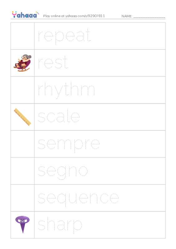 Common Nouns in English: music theory 4 PDF one column image words