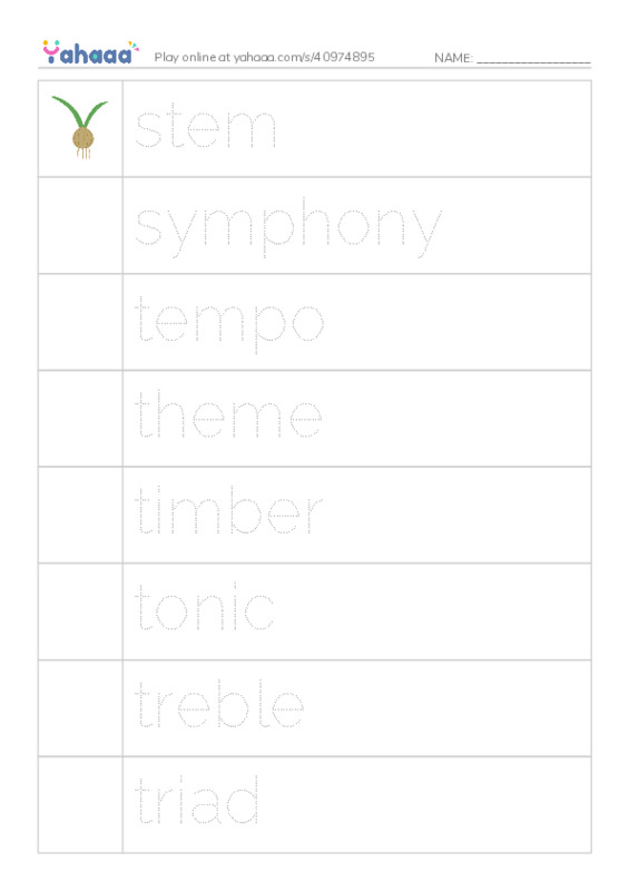 Common Nouns in English: music theory 5 PDF one column image words
